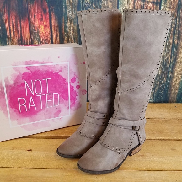 Not Rated Shoes - NOT RATED YOKO FAUX LEATHER MID CALF RIDING BOOTS